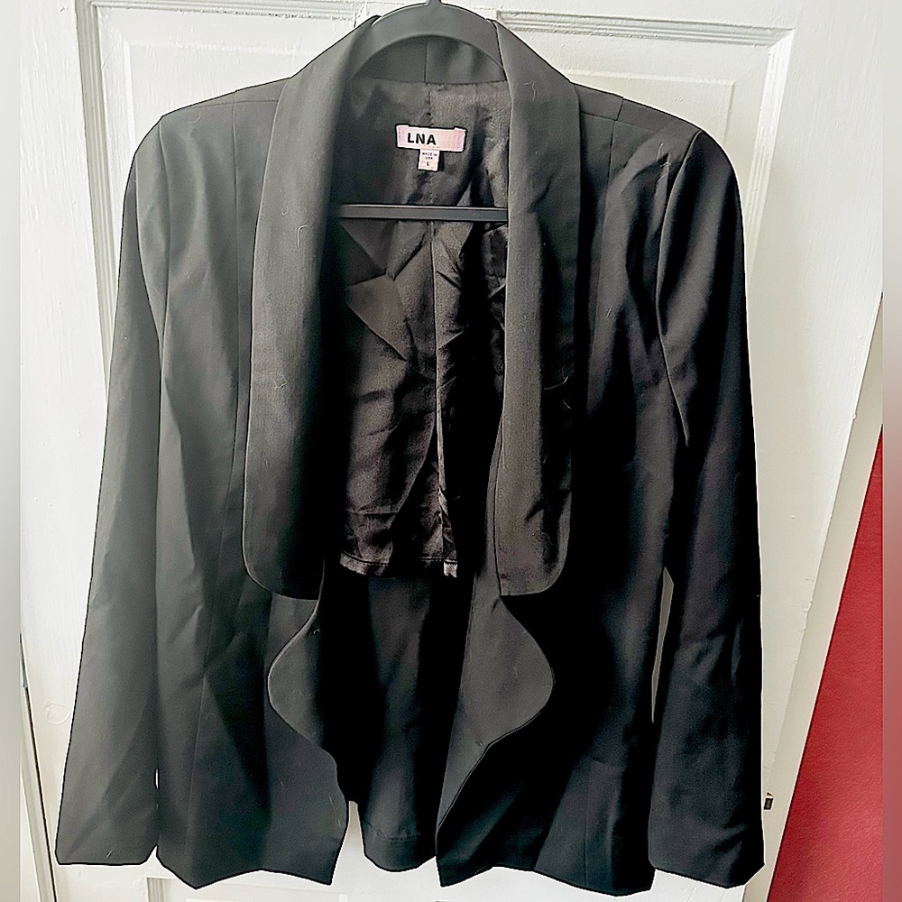 Black LNA Lapel open front Blazer